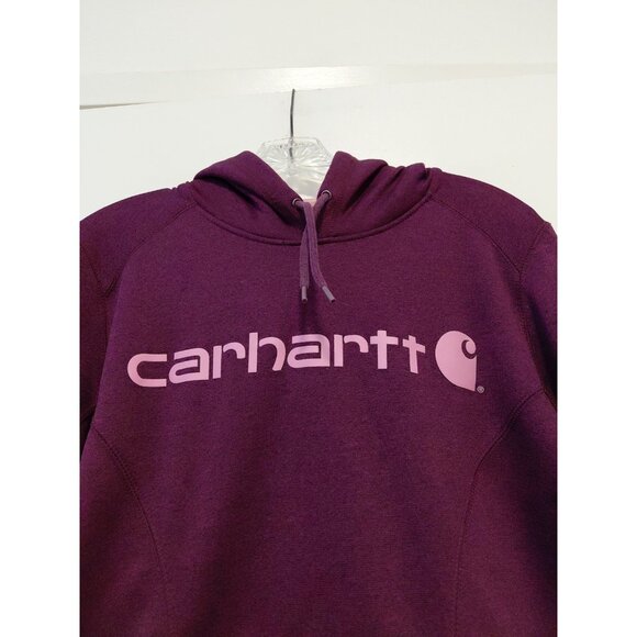 Carhartt Force Extreme Women's Hooded Sweatshirt Large Kangaroo Pockets Magenta - Picture 2 of 8